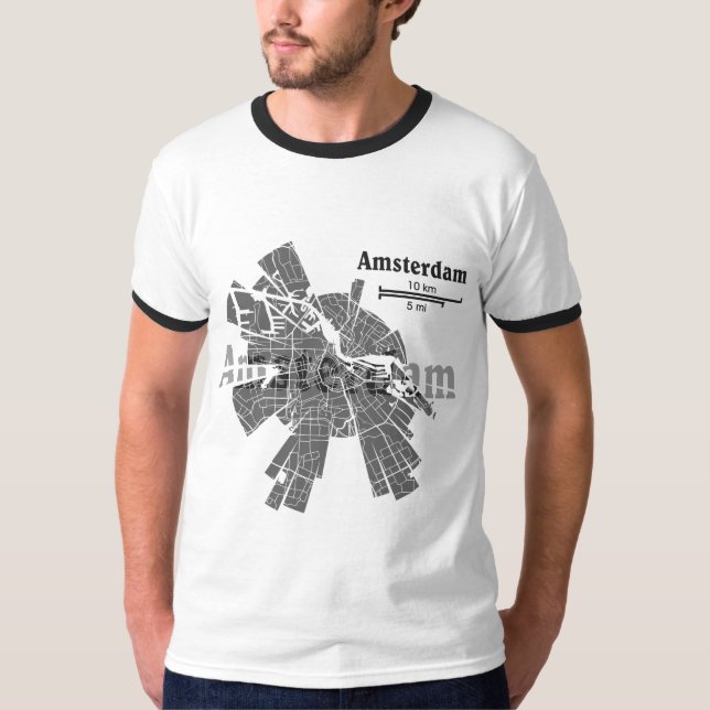Amsterdam Map Ringer T-Shirt (Front)