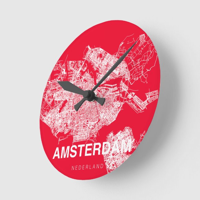 Amsterdam map round clock (Angle)