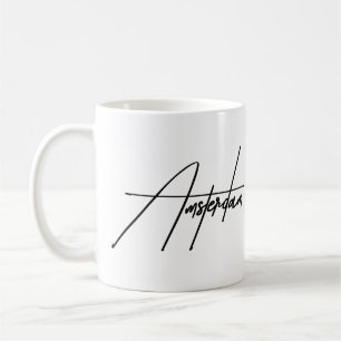 Amsterdam Minimalist Typography Aesthetic Souvenir Coffee Mug