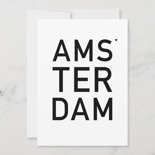 Amsterdam - minimalistic typography card (Front)