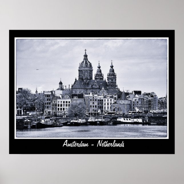 Amsterdam - Netherlands, BW Art (Poster) Poster (Front)