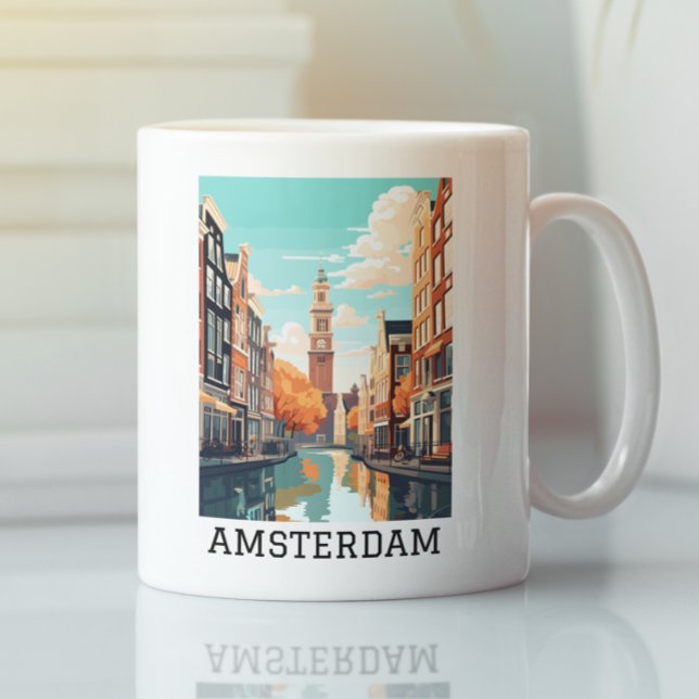 Amsterdam Netherlands Canal Travel Coffee Mug (Amsterdam Netherlands Canal Travel Coffee Mug)