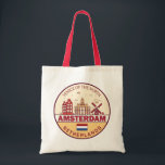 Amsterdam Netherlands City Skyline Emblem Tote Bag<br><div class="desc">Amsterdam minimalist,  colourful art design featuring monuments and landmarks of the city in Netherlands.</div>