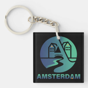 Amsterdam Netherlands Europe Key Ring