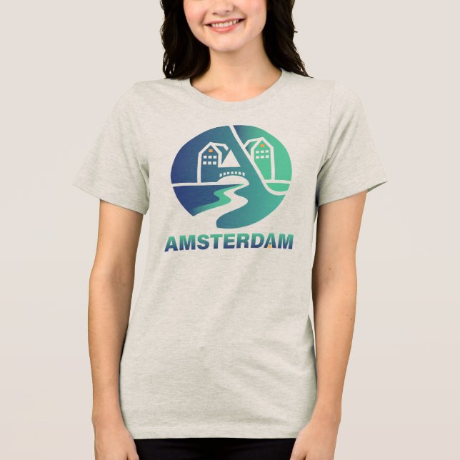 Amsterdam Netherlands Europe Tri-Blend Shirt (Front)