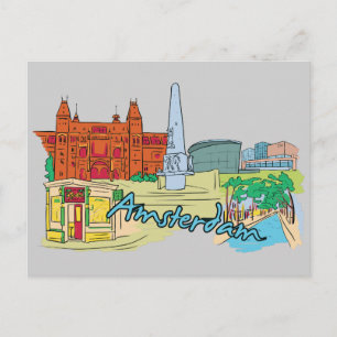 Amsterdam, Netherlands Famous City Postcard