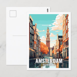 Amsterdam Netherlands Famous Travel Places Postcard