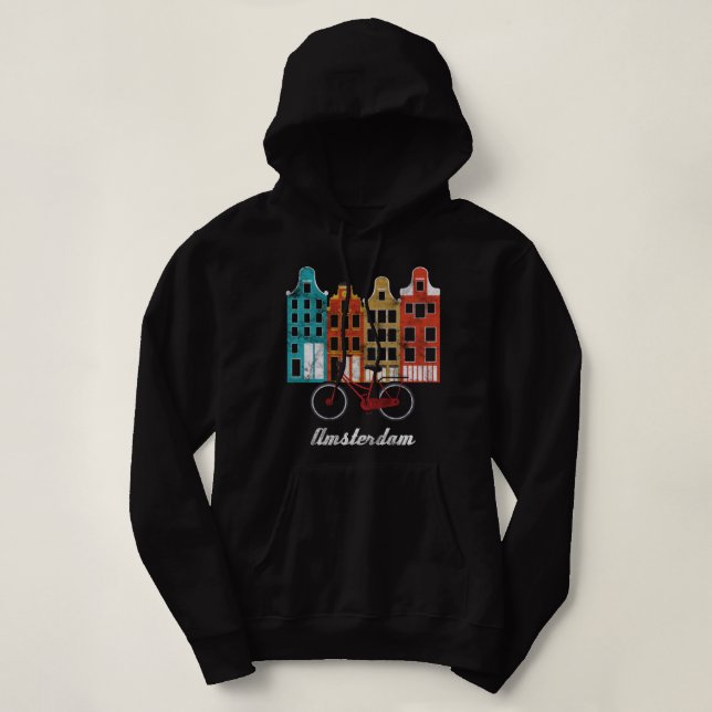 Amsterdam Netherlands Heritage Europe Travel Bike  Hoodie (Design Front)