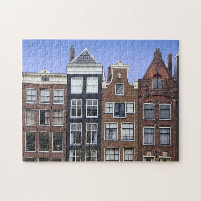 Amsterdam Netherlands Holland Canal Homes Jigsaw Puzzle (Horizontal)