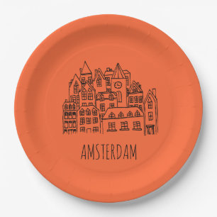Amsterdam Netherlands Holland City Souvenir Paper Plate