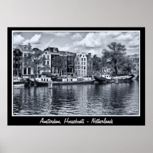 Amsterdam - Netherlands, Houseboats (Poster) Poster