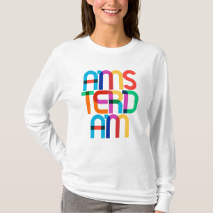 Amsterdam Netherlands Pop Art Letters T-Shirt
