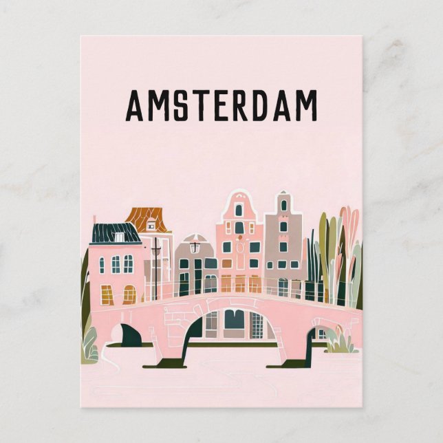Amsterdam netherlands postcard (Front)