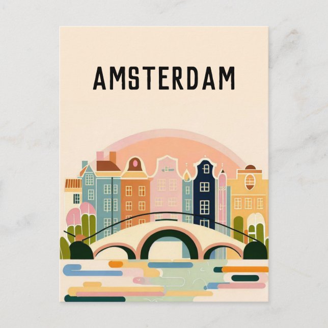 Amsterdam netherlands postcard (Front)