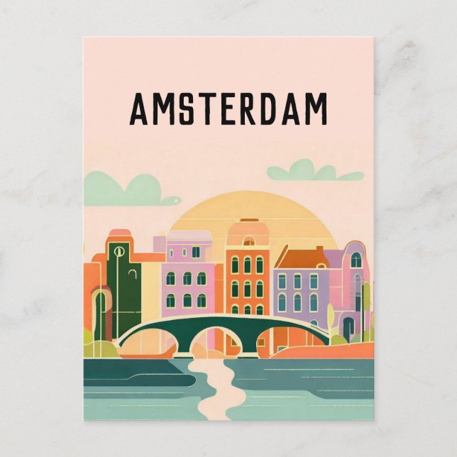 Amsterdam netherlands postcard (Front)