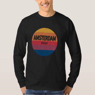 Amsterdam Netherlands Retro Sunset Souvenir T-Shirt