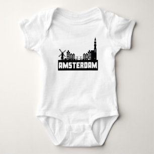 Amsterdam Netherlands Skyline Baby Bodysuit
