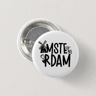 Amsterdam Netherlands Travel Souvenir 3 Cm Round Badge