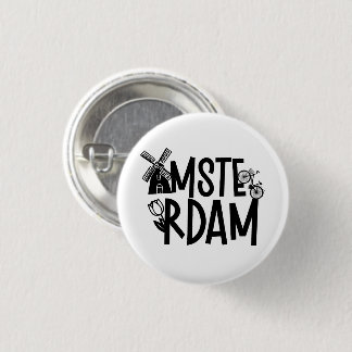 Amsterdam Netherlands Travel Souvenir 3 Cm Round Badge