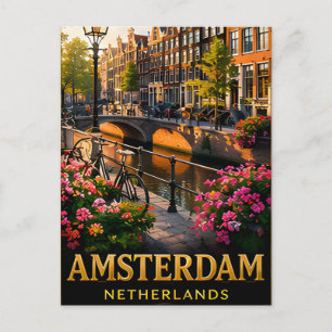 📍 Amsterdam Netherlands Travel Souvenir For Touri Postcard