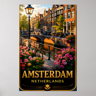 📍 Amsterdam Netherlands Travel Souvenir For Touri Poster