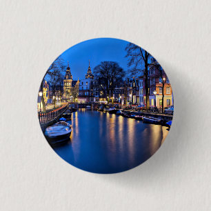Amsterdam Night Wallpaper-67657 3 Cm Round Badge