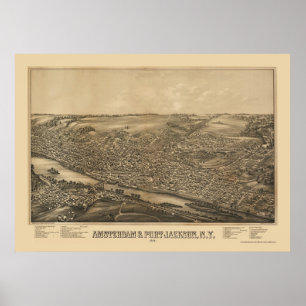 Amsterdam, NY Panoramic Map - 1881 Poster