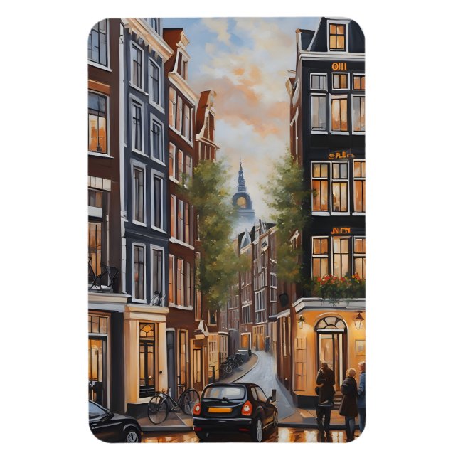 Amsterdam oil painting magnet (Vertical)