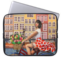Amsterdam Poster: Pin-Up Girl Cycling.