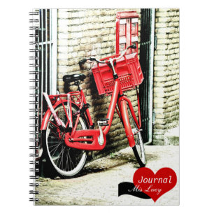 Amsterdam, Red Bicycle (Notebook) Notebook