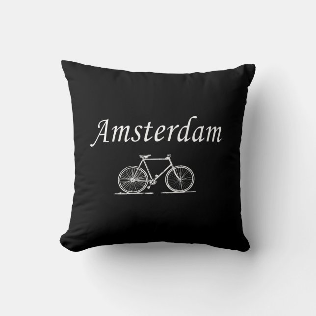 Amsterdam retro bicycle cushion (Front)
