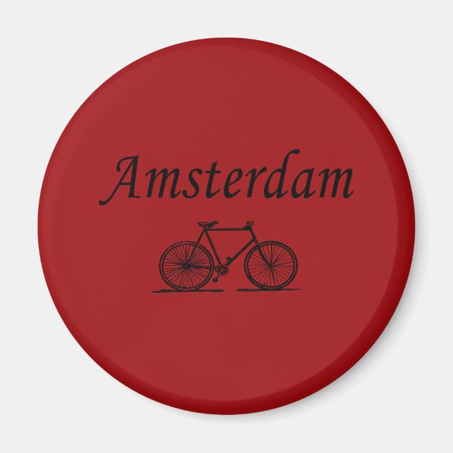 Amsterdam retro bicycle magnet (Front)