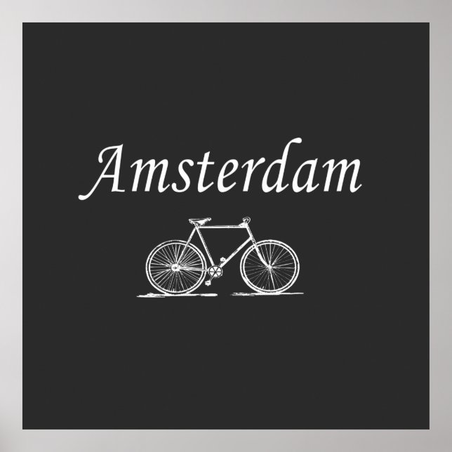 Amsterdam retro bicycle poster (Front)
