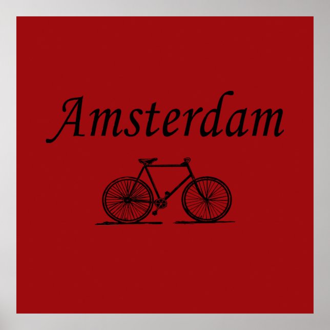 Amsterdam retro bicycle poster (Front)