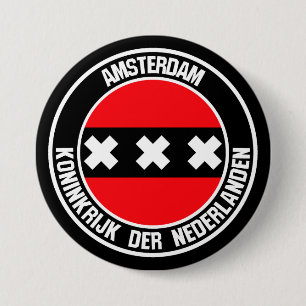 Amsterdam Round Emblem 7.5 Cm Round Badge