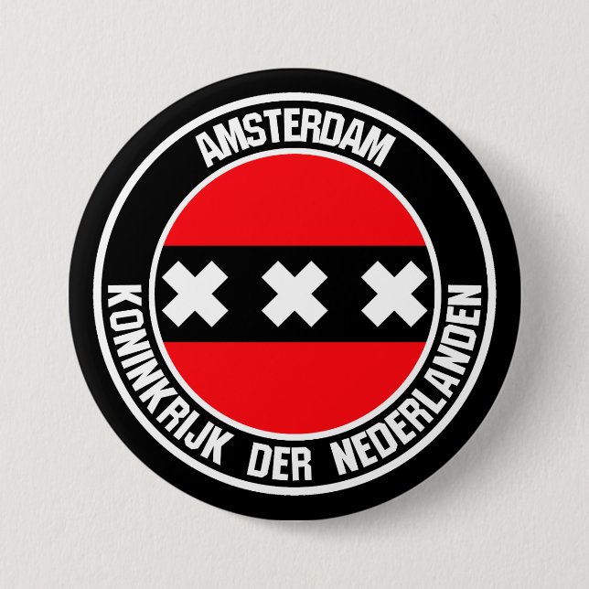 Amsterdam Round Emblem 7.5 Cm Round Badge (Front)