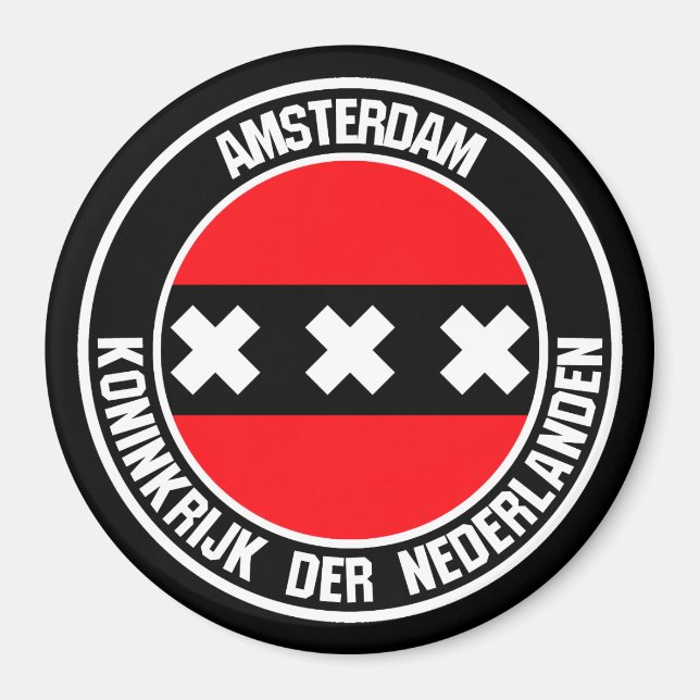 Amsterdam Round Emblem Magnet (Front)