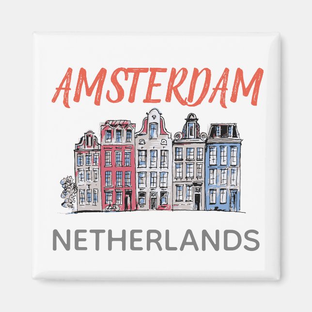Amsterdam Row Houses Magnet (Front)