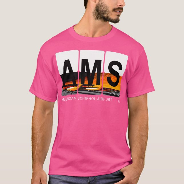 Amsterdam Schiphol Airport Netherlands Ams Iata-Co T-Shirt (Front)