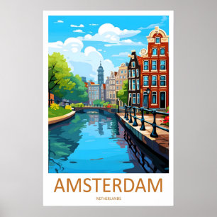 Amsterdam Ski Travel Poster Park NationalVintage