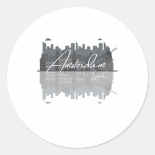 Amsterdam Skyline Classic Round Sticker
