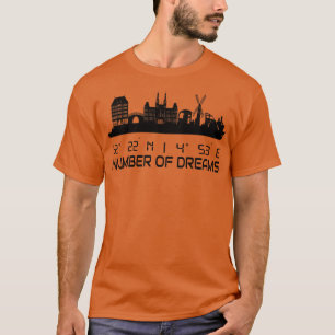 Amsterdam Skyline GPS Coordinates City Dream City T-Shirt