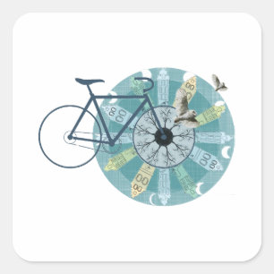 Amsterdam skyline square sticker