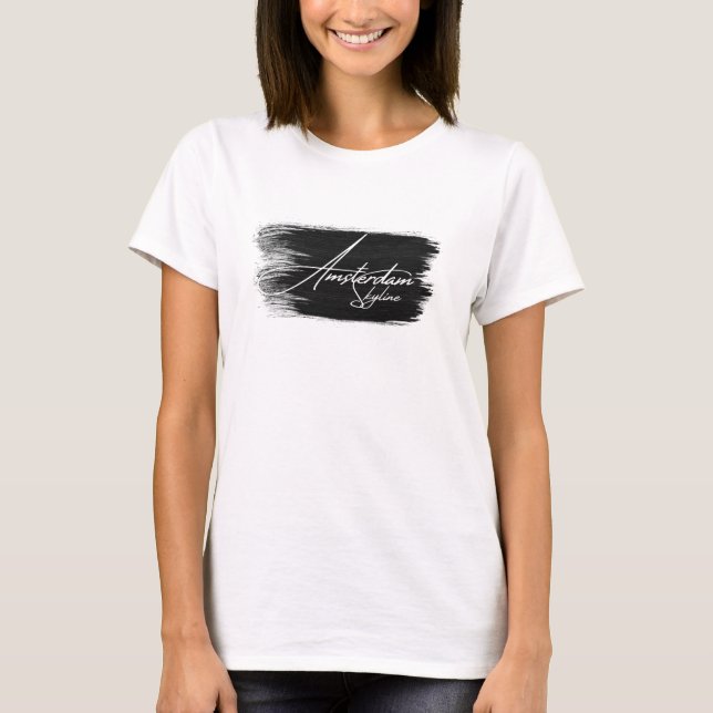 Amsterdam Skyline Writing T-Shirt (Front)
