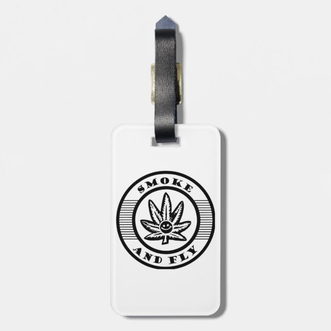 Amsterdam smoke and fly luggage tag (Back Vertical)