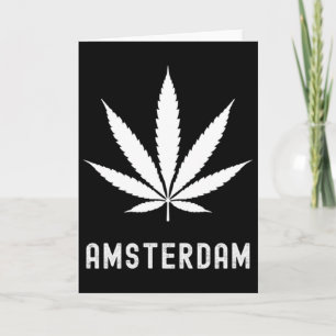 Amsterdam Stoner Pot Leaf Travel Vacation Card
