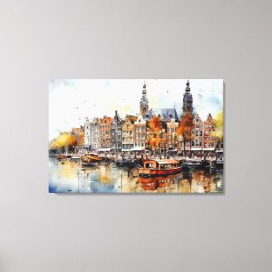Amsterdam, Stretched Canvas Print