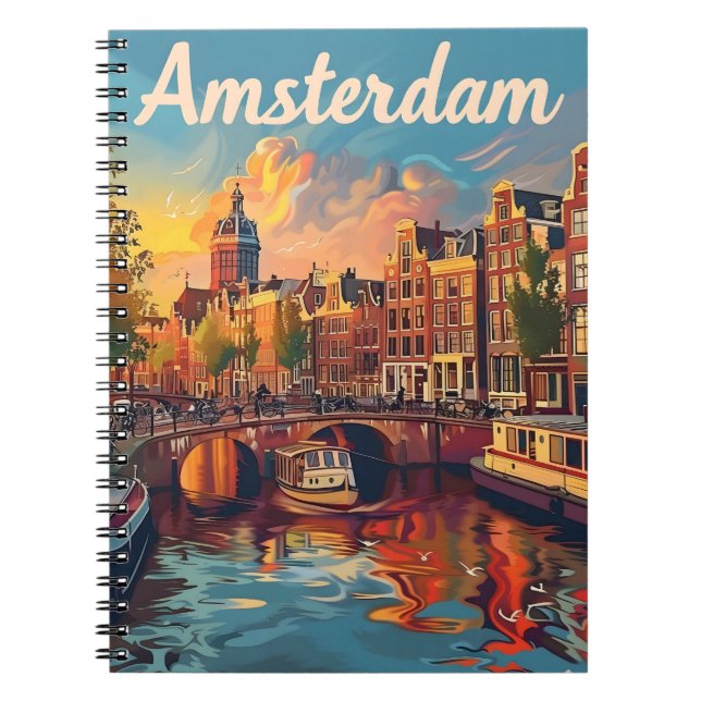 Amsterdam Sunset Serenity: Canal Cruise Notebook (Front)