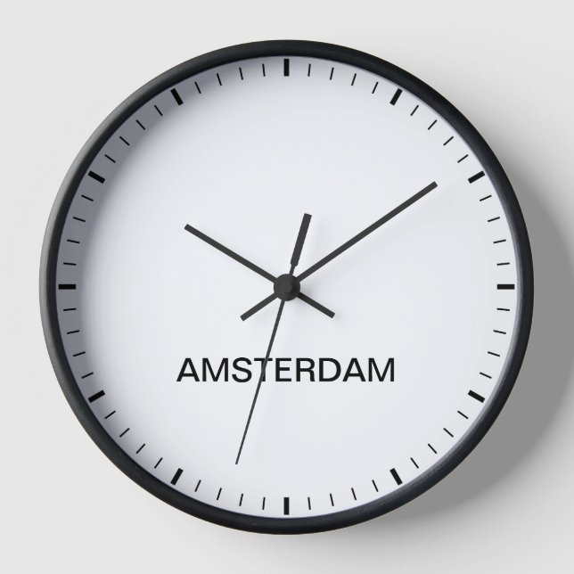 Amsterdam Time Zone Newsroom Clock (Front)