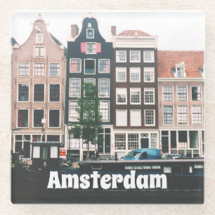 Amsterdam Travel Souvenir Glass Coaster
